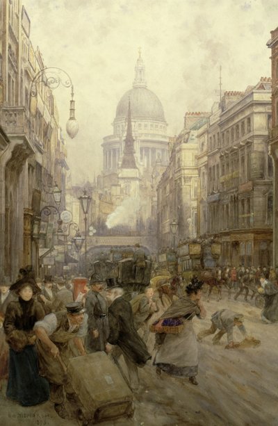 Fleet Street Looking East by Henry Edward Tidmarsh